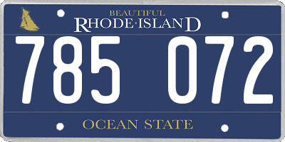 RI license plate 785072
