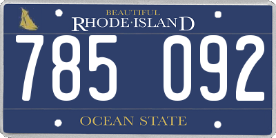 RI license plate 785092