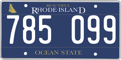 RI license plate 785099