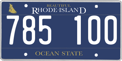 RI license plate 785100