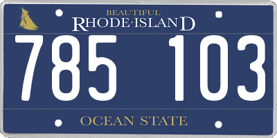 RI license plate 785103