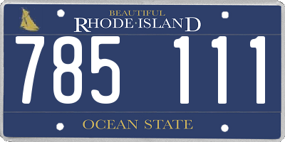 RI license plate 785111