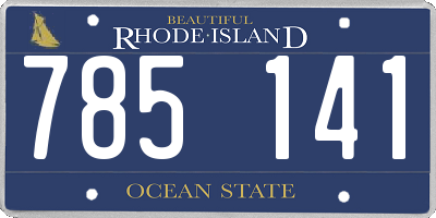 RI license plate 785141
