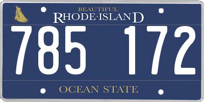 RI license plate 785172