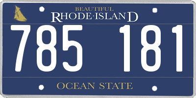 RI license plate 785181