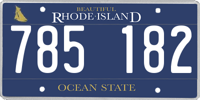RI license plate 785182