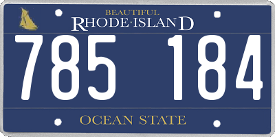 RI license plate 785184