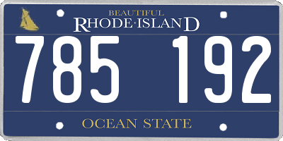 RI license plate 785192