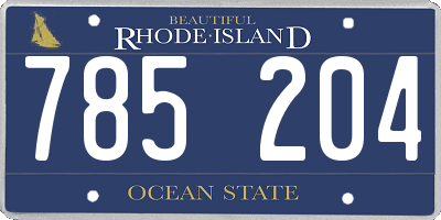 RI license plate 785204