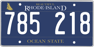 RI license plate 785218