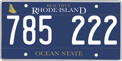 RI license plate 785222