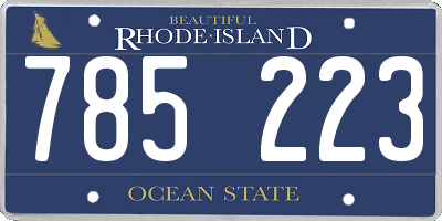 RI license plate 785223
