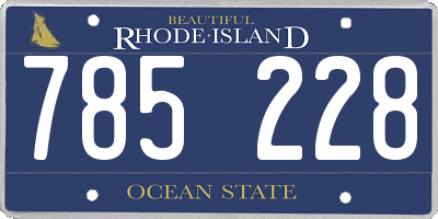 RI license plate 785228
