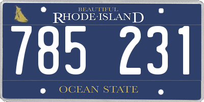 RI license plate 785231