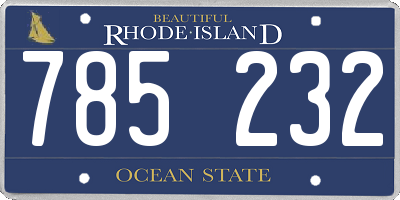 RI license plate 785232