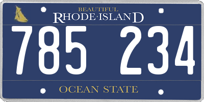 RI license plate 785234