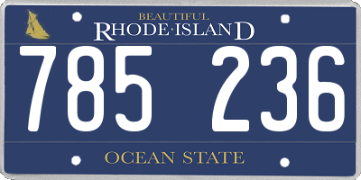 RI license plate 785236
