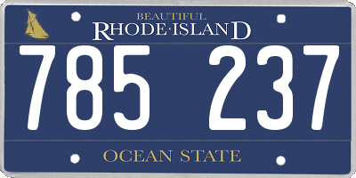 RI license plate 785237