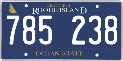 RI license plate 785238