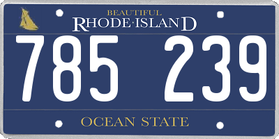 RI license plate 785239