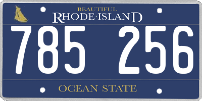RI license plate 785256