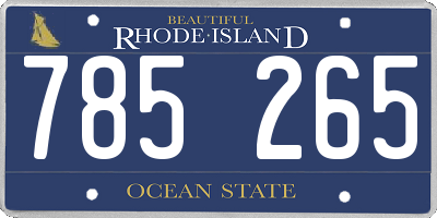 RI license plate 785265