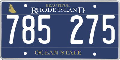 RI license plate 785275