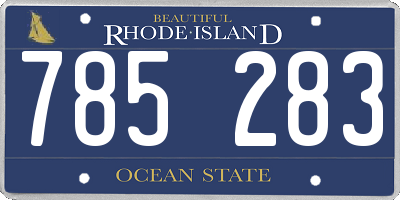 RI license plate 785283