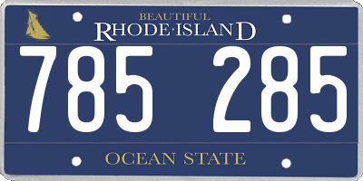 RI license plate 785285