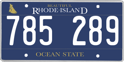 RI license plate 785289