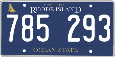 RI license plate 785293