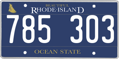RI license plate 785303
