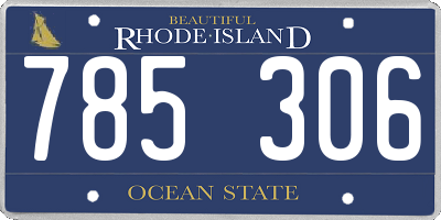 RI license plate 785306