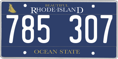 RI license plate 785307