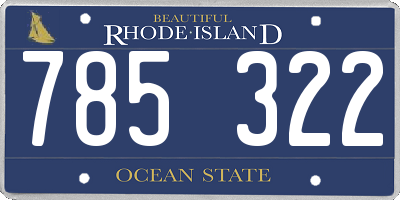 RI license plate 785322