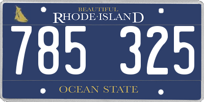 RI license plate 785325