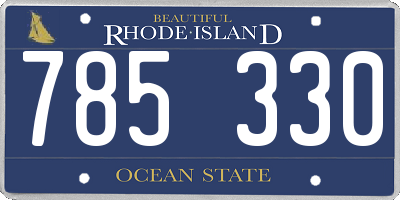 RI license plate 785330
