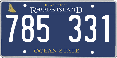 RI license plate 785331