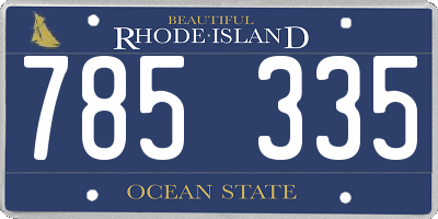 RI license plate 785335