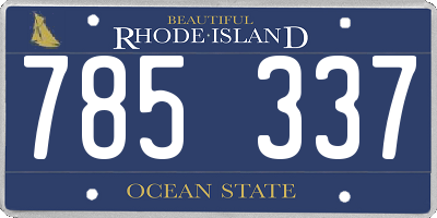 RI license plate 785337