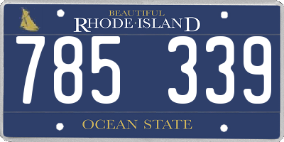 RI license plate 785339