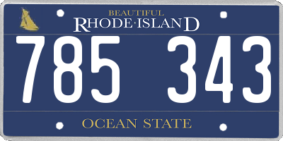 RI license plate 785343