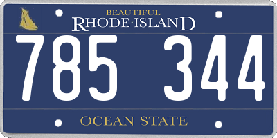 RI license plate 785344