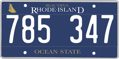 RI license plate 785347