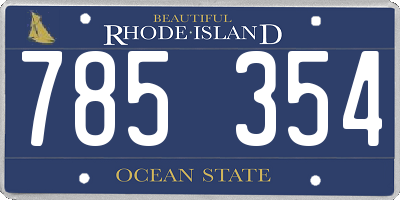 RI license plate 785354