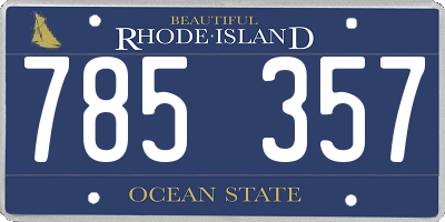 RI license plate 785357