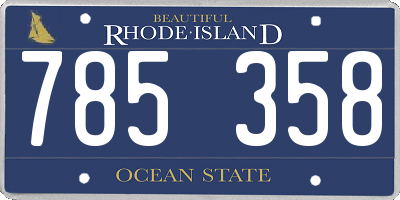 RI license plate 785358