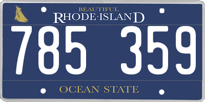 RI license plate 785359