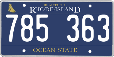 RI license plate 785363