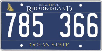 RI license plate 785366